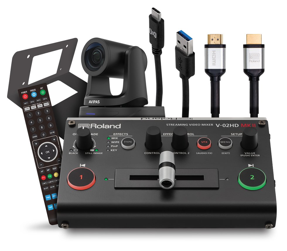 Roland PTZ Camera and Streaming Video Mixer Bundle - Church